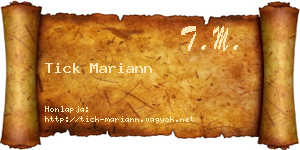 Tick Mariann névjegykártya