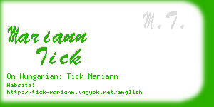 mariann tick business card